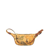 Alviero Martini Herren-Bauchtasche aus Leder mit Landkartenprint